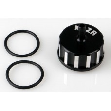 KUZA PET flat cap alu black with O-ring