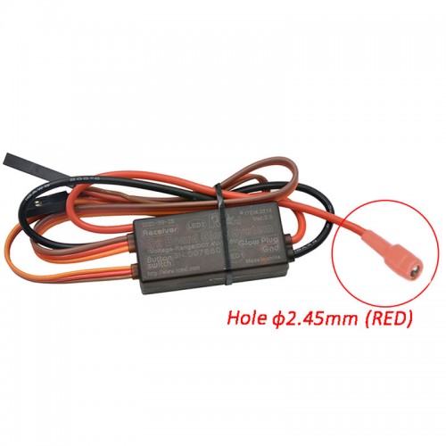 RCEXL Ver2.0 On Board Glow System Methanol Engine Ignition with LED Indicator for Saito/HSP -Red 2.45mm