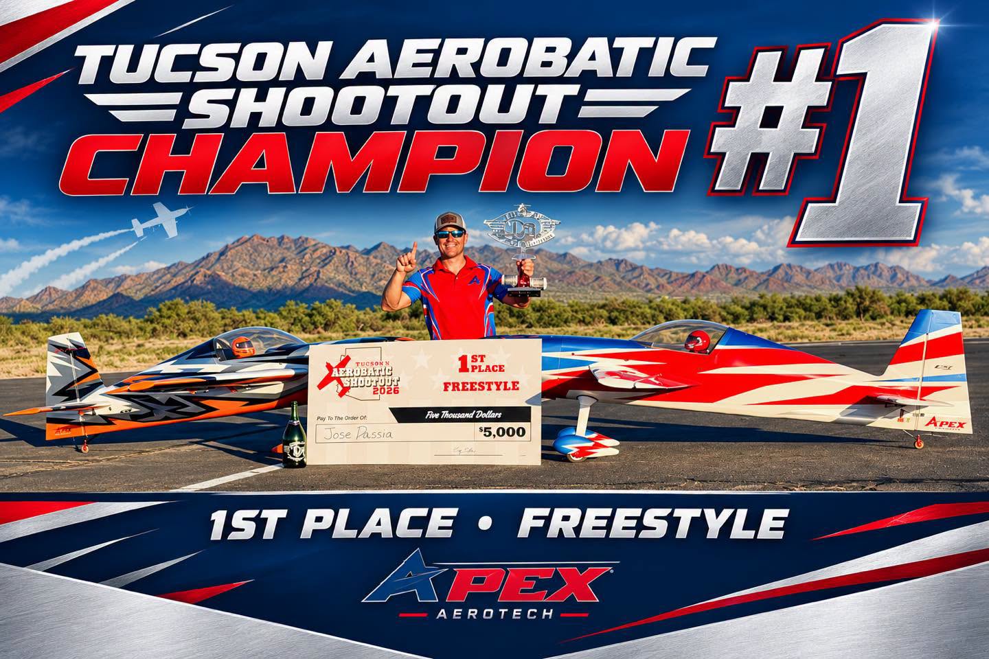 Jase Dussia and APEX Aerotech Take 1st Place at the Tucson Aerobatic Shootout!