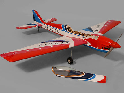 Phoenix Model AURORA 59" ARF Model airplane with 'Aurora' branding on a gray background