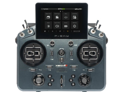 frSky X20RS blackish green transmitter with white background