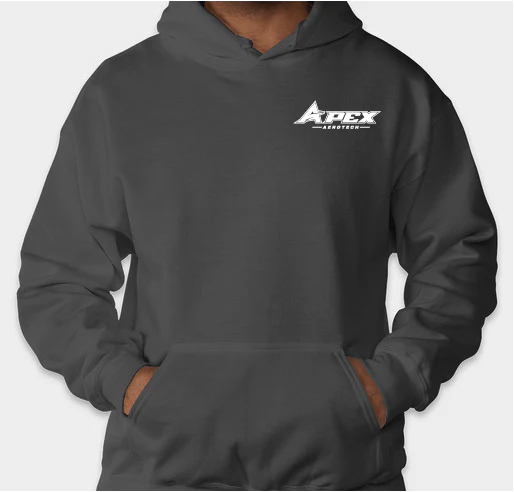 Apex Aerotech Charcoal DryBlend Hooded Sweatshirt with White Logo