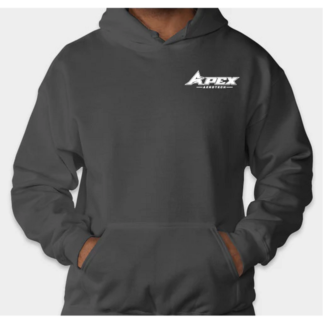 Apex Aerotech Charcoal DryBlend Hooded Sweatshirt with White Logo
