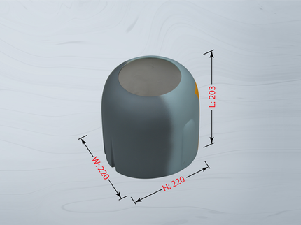 Phoenix Model FOCKE WULF WW2 cowl with dimensions labeled on a light gray background