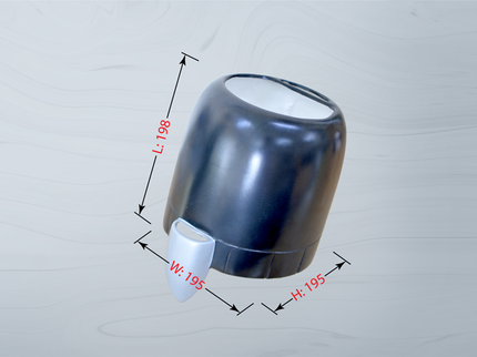Phoenix Model ZERO A6M cowl with dimensions marked on a gray background