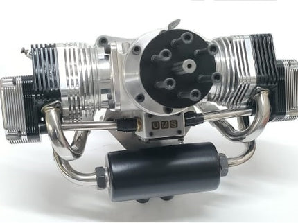 UMS 2-Cylinder 140cc Petrol Twin Boxer Engine – 4-Stroke Scale Aircraft Powerplant