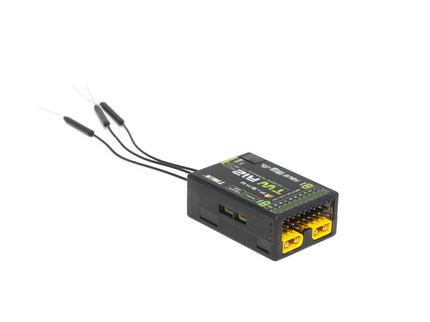 Frisky RC receiver with antennas on a white background