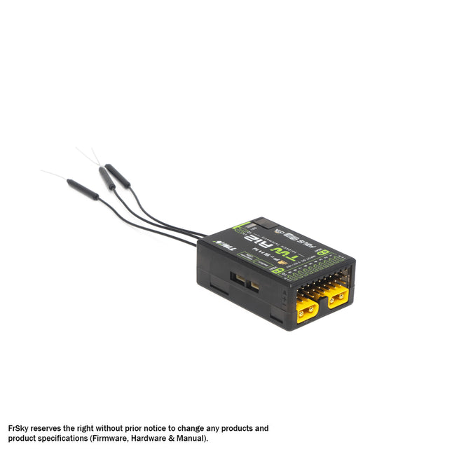 Frisky RC receiver with antennas on a white background