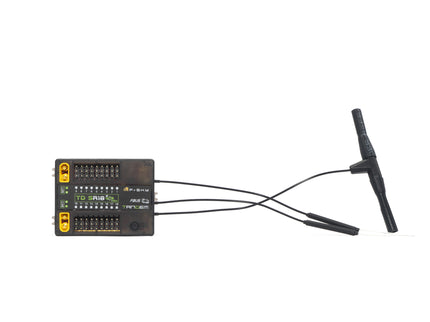 Electronic module with wiring on a white background