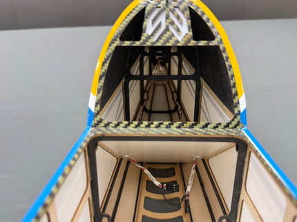 fuselage with a detailed interior on a gray background