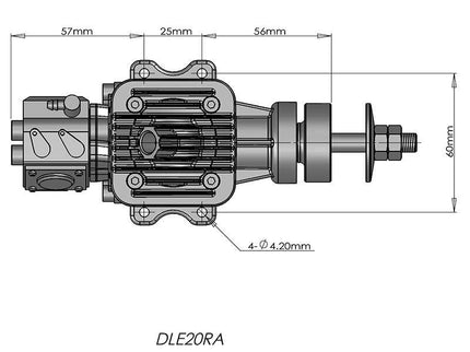 DLE-20RA 20cc 2-Stroke Rear Exhaust Petrol RC Engine