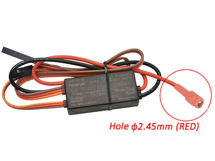 RCEXL Ver2.0 On Board Glow System Methanol Engine Ignition with LED Indicator for Saito/HSP -Red 2.45mm
