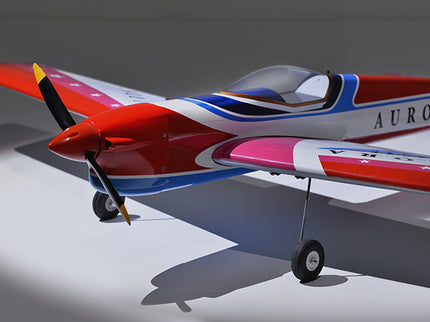Phoenix Model AURORA 59" ARF Model airplane with red, white, and blue colors on a gray background
