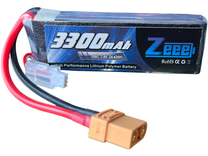 Zeee 2S Lipo Battery 3300mAh 7.4V 100C with XT60