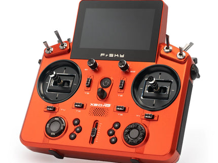 frSky X20RS cherry red transmitter with white background