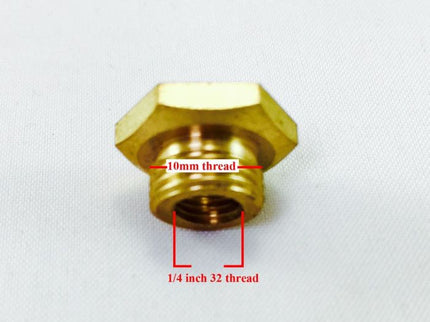 RCEXL CM-6 / 10mm to 1/4-32" Spark Plug Bushing Adapter (Copper)
