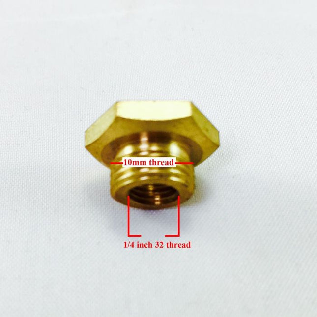RCEXL CM-6 / 10mm to 1/4-32" Spark Plug Bushing Adapter (Copper)