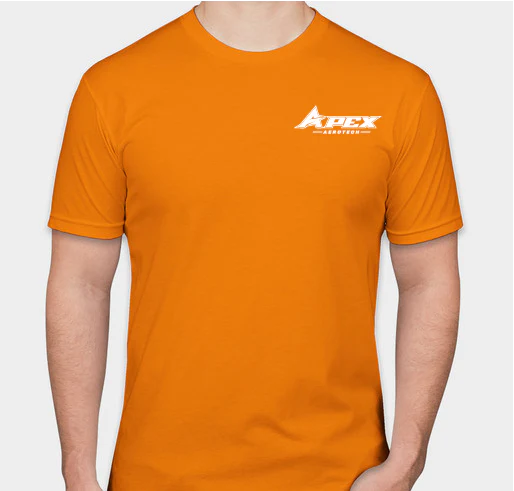 Apex Aerotech Classic Orange Cotton T-Shirt with White Logo