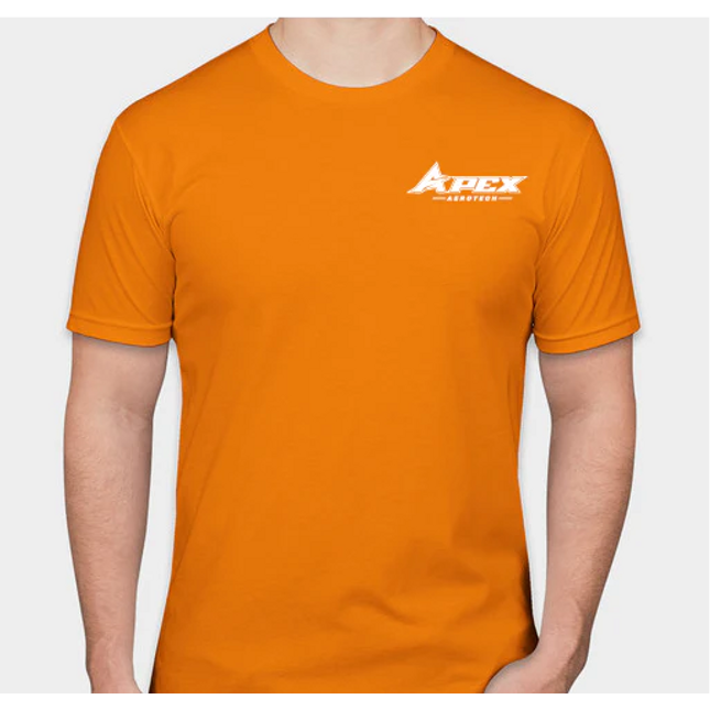 Apex Aerotech Classic Orange Cotton T-Shirt with White Logo