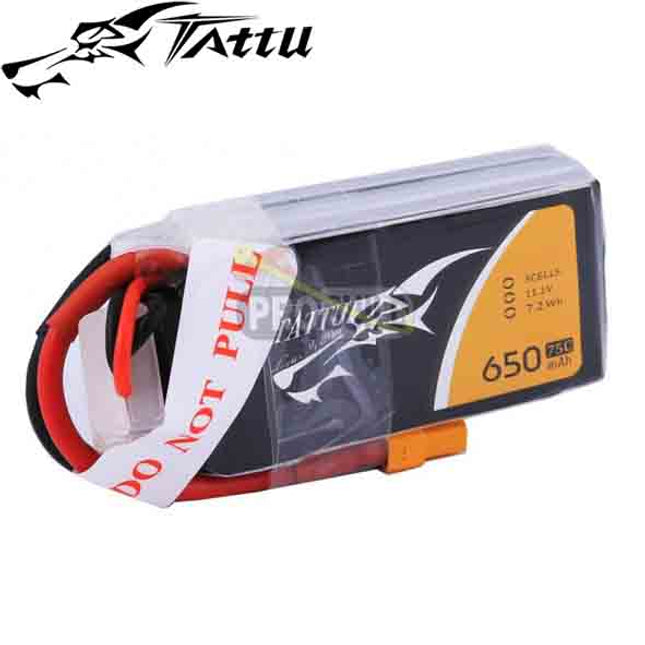 Tattu 650mAh 3S1P 75C 11.1V Lipo Battery Pack