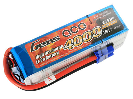 Gens ace 4000mAh 22.2V 60C 6S1P Lipo Battery Pack