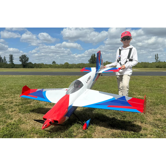 EF - 67" Laser EXP - White/Blue/Red/Silver - ARF