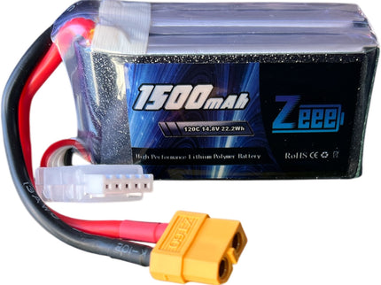 Zeee 4S Lipo Battery 1500mAh 14.8V 120C with XT60