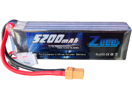Zeee 4S Lipo Battery 5200mAh 14.8V 100C with XT90
