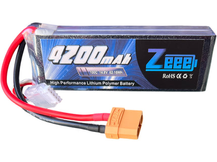 Zeee 4S Lipo Battery 4200mAh 14.8V 100C with XT90
