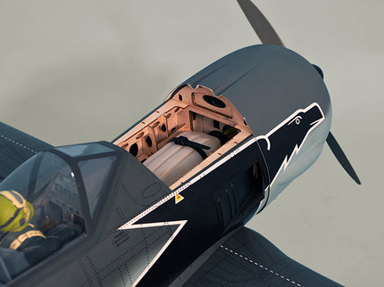 Close-up of a Phoenix Model FOCKE WULF WW2 with open cockpit revealing interior details.