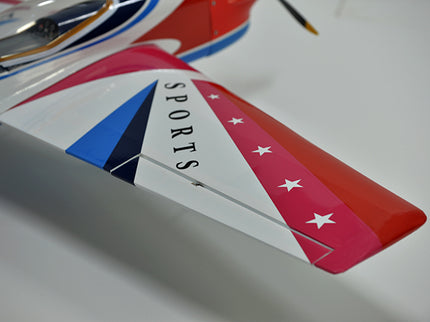 Close-up of Phoenix Model AURORA 59" ARF wing with 'Sports' branding on a white background