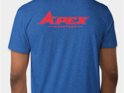 Apex Aerotech Classic Blue Cotton T-Shirt with Red Logo