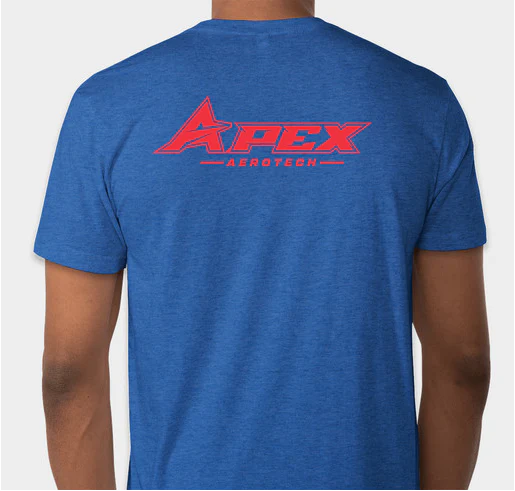 Apex Aerotech Classic Blue Cotton T-Shirt with Red Logo