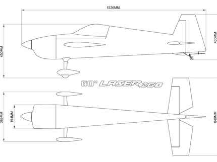 SKYWING 60" Laser 260 V4 - Orange 3D Aerobatic RC Aircraft ARTF