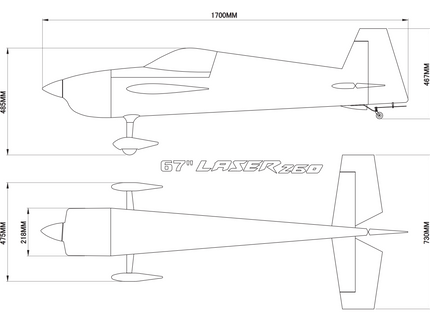 SKYWING 67"Laser 260 90E V3 - Orange 3D Aerobatic RC Aircraft ARTF
