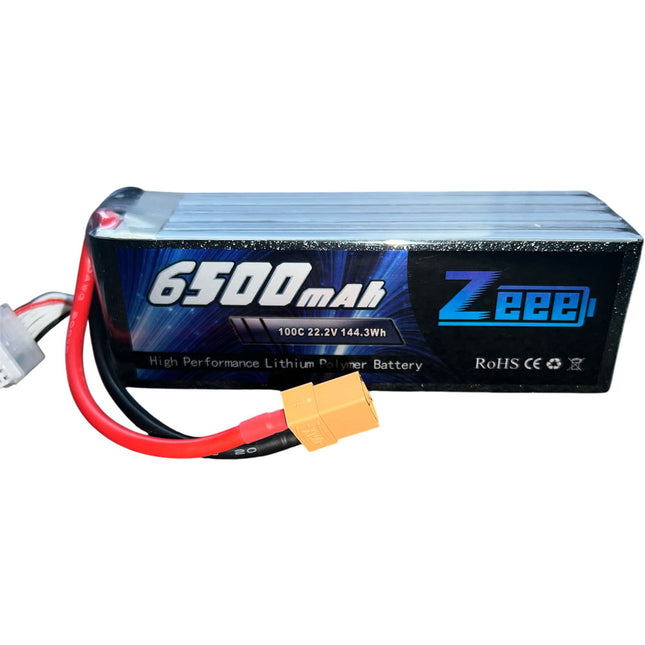 Zeee 6S Lipo Battery 6500mAh 22.2V 100C with XT90