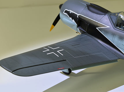 Phoenix Model FOCKE WULF WW2 Model airplane with a propeller on a neutral background