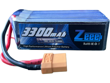 Zeee 6S Lipo Battery 3300mAh 22.2V 100C with XT90