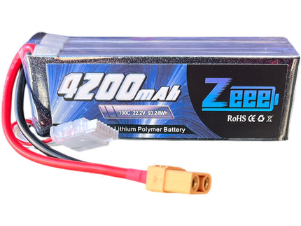 Zeee 6S Lipo Battery 4200mAh 22.2V 100C with XT90