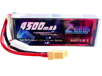 Zeee 6S Lipo Battery 4500mAh 22.2V 100C with XT90
