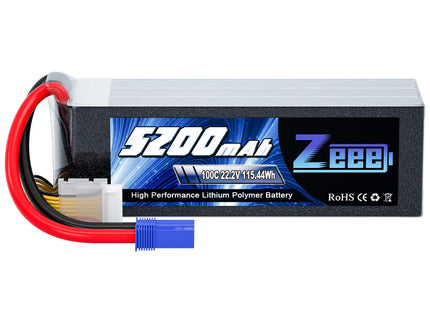 Zeee 6S Lipo Battery 5200mAh 22.2V 100C with EC5