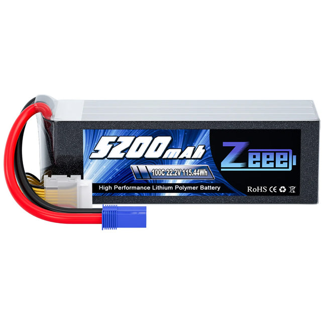Zeee 6S Lipo Battery 5200mAh 22.2V 100C with EC5