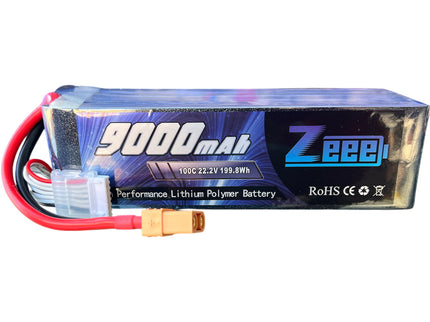Zeee 6S Lipo Battery 9000mAh 22.2V 100C with XT90