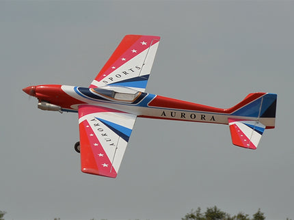 Phoenix Model AURORA 59" ARF Model airplane with 'Aurora' branding against a gray sky
