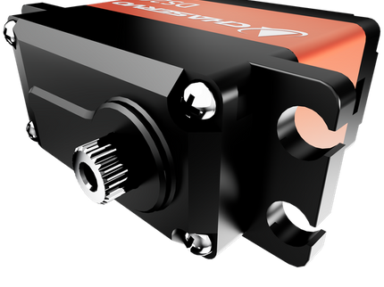 Black and orange mechanical component with 'Deltaplug' branding on a white background