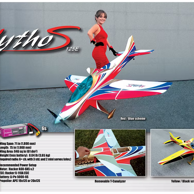 SebArt MythoS 125E ARF F3A 71" - Blue/White