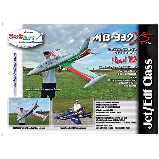 SebArt MB 339 W/Electric Retract ARF 1.9M - Green