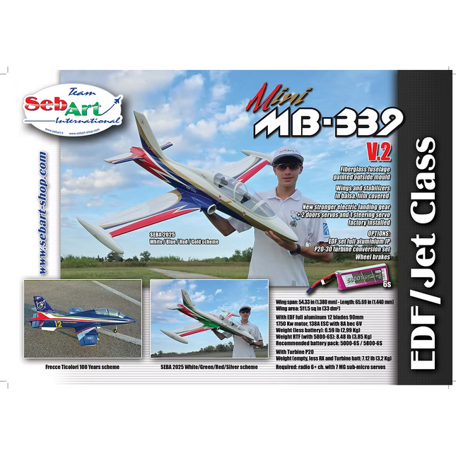 SebArt MB 339 W/Electric Retract ARF 1.45M V2 - Blue