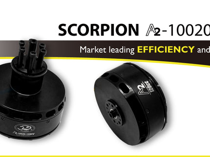 Scorpion A2-10020 Brushless Outrunner Motor | 12S | Up to 9500W | 120cc Equivalent | 135KV, 160KV & 175KV