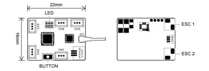 FrSky Archer Plus SR6 Mini-E 6-Channel Receiver with Gyro Stabilisation & Dual 5A Brushed ESC